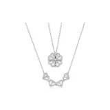 Счастливый Клевер Четырехлистный Ожерелье [Серебряный]