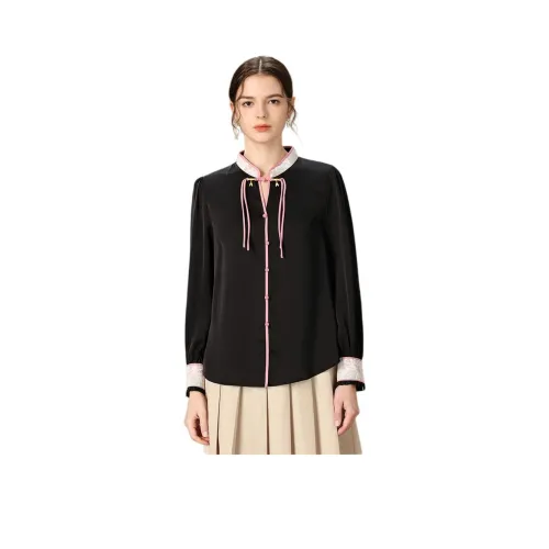 FENHONGMALI Рубашка Женская Черная