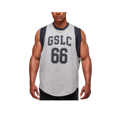 GYMSHARK Светло-серый/Темно-синий Мужские Майки