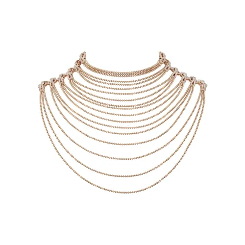 Cartier Agrafe 18K Розовое золото Бриллиантовое ожерелье Женское Розовое золото