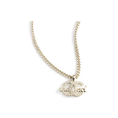 CHANEL Double C Металлические ожерелья Женские Золото