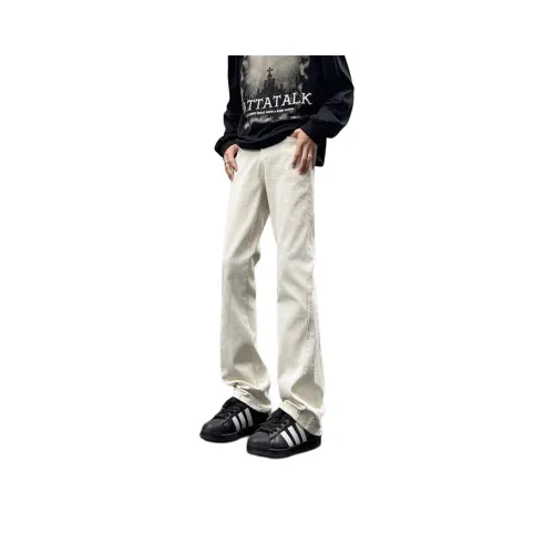 CARE NOTE Pearl White Unisex Casual Pants