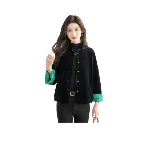 Cypress House Cropped Coat Women's Black Green Cypress House Укороченное пальто женское черное и зеленое
