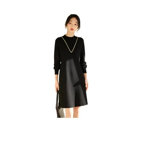 XWI Black Женские Длинные Рукава Платья