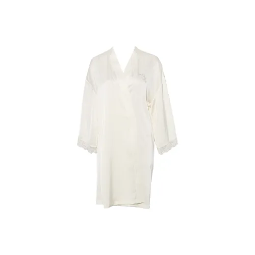 DPLAY SWEET Кремовый Белый Сатиновый Халат для сна Женские Домашние халаты