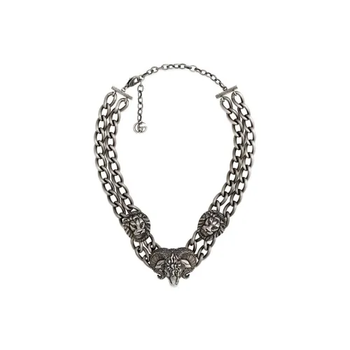 GUCCI Металлические ожерелья Унисекс Палладий Золото