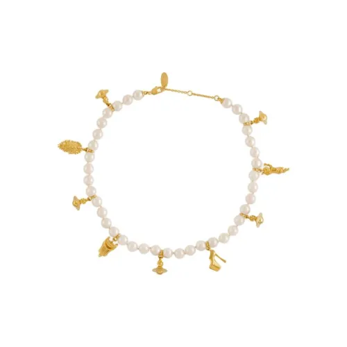 Vivienne Westwood Стекло Pearl Brass Necklaces Женские Gold