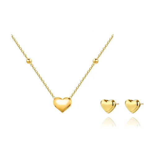 SHARK BABY Комплект Ожерелье и Серьги-гвоздики Женские Золото