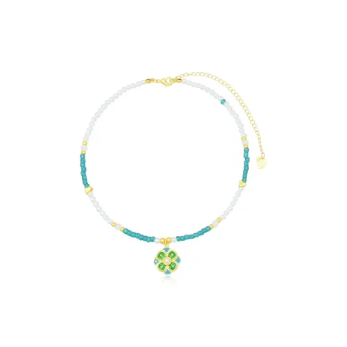 AWE Титановая сталь Жемчужный Винтаж Китайский стиль Цепочка на ключицу Премиум Feel Женские