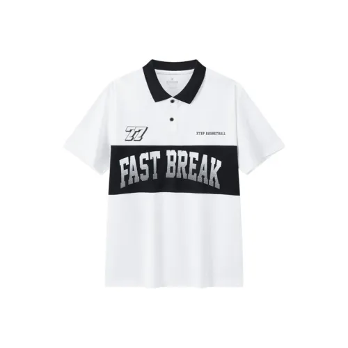 XTEP Basketball Collection Pearl White/Jet Black Men's Polo