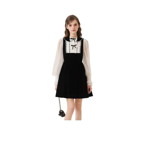 JORYAweekend Длинное платье с длинными рукавами женское черное