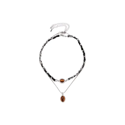 DVNRR Ожерелье с камнем тигрового глаза Женское