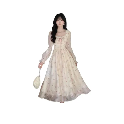 Mu Xiao Xin Длинный рукав Платье Женское