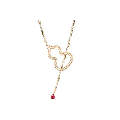 Qeelin 18K Розовое золото ожерелье с бриллиантами женское