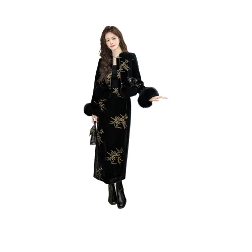 Cypress House Комплект с юбкой Женские Черный Золото