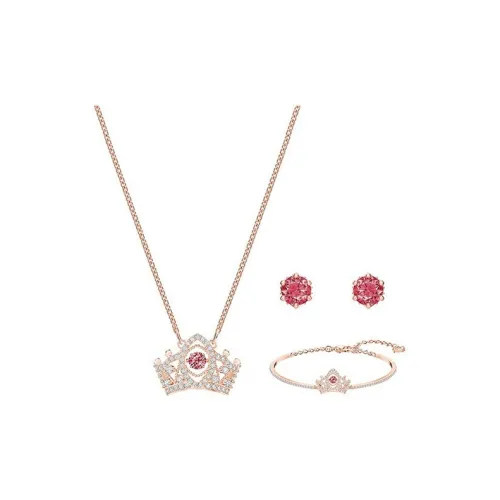 Swarovski Bee A Queen Искусственный хрусталь Ожерелья Женские Красный Розовое золото Тон Покрытый