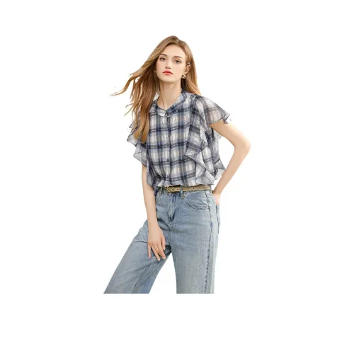 TOUCH Черно-серая клетка Женские Рубашки