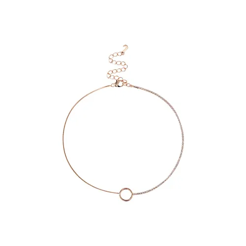 NATURALLYJOJO Циркон Ожерелье-кольцо Укороченная Цепочка на ключицу Женское Розовое Золото Золото Серебро