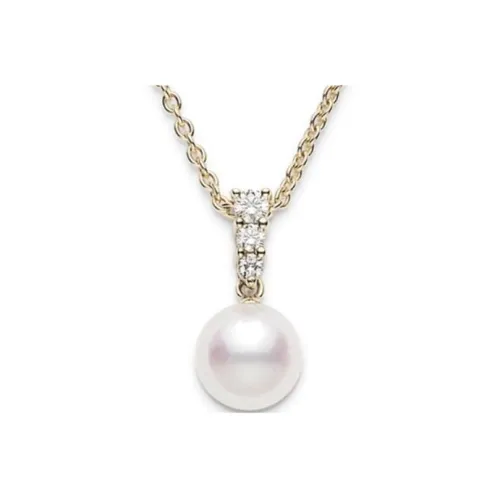 MIKIMOTO 18K Желтое Золото Ожерелье Женское Золотое