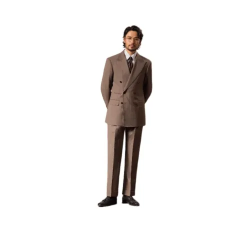 CULTUM Костюм Брюки Мужские Светло-Коричневые Полосы