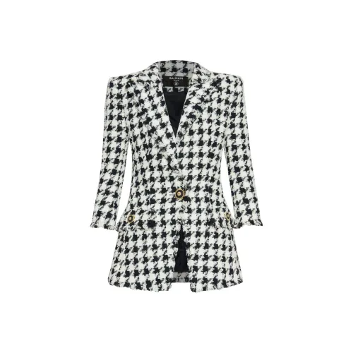 BALMAIN SS25 Куртки Пальто Женские Черный Белый
