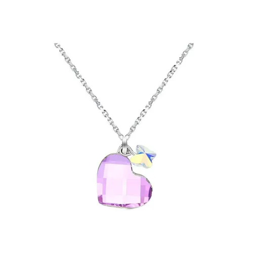 Swarovski Сердце Кристалл Swarovski Ожерелья Женские Розовый