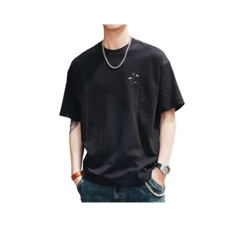 GELANLU Летняя футболка свободный крой унисекс