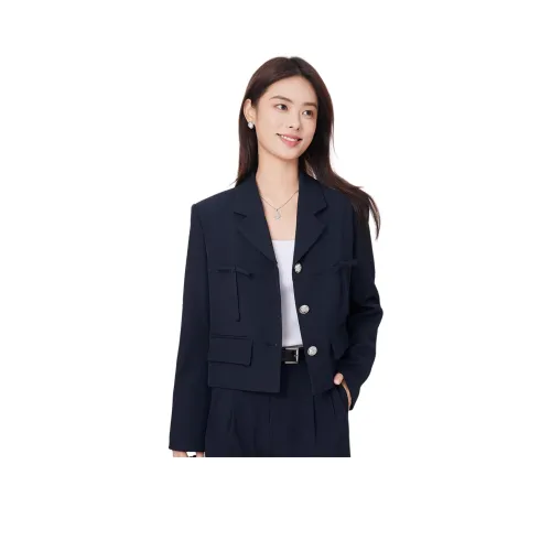 Dajia Poetry Бизнес-костюм Куртка Женская Серый Темно-синий Синий Хаки Зеленый