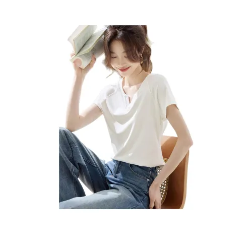 Mo Han Yi Mei T Рубашка Женская Натуральный Белый