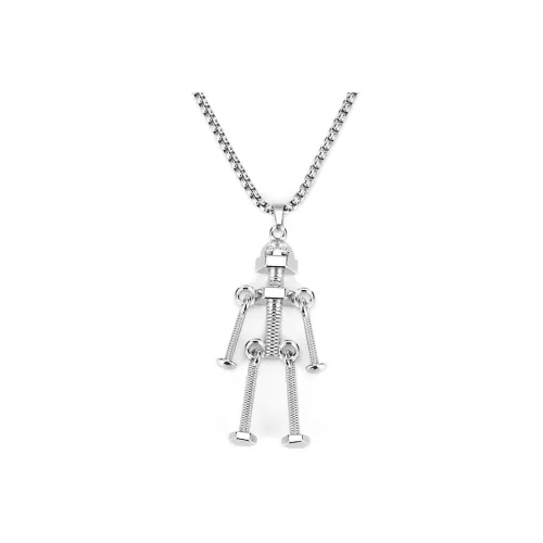 GENANX Ожерелье Серебристый Белый Унисекс