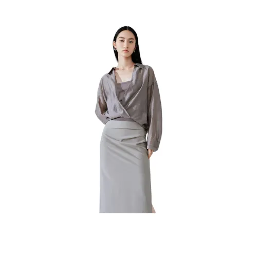 TKY SHOP Серые Женские Рубашки