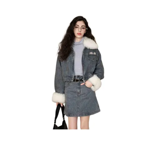 JORYAweekend Пуховик Женские Джинсовый Серый