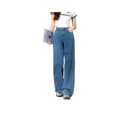 Tonlion Средний джинсовый синий Женские джинсы