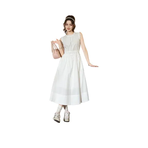 FAWENXIANGZI Летнее платье без рукавов прямой крой женское