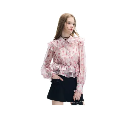 JORYAweekend Шифон Рубашка Женская Розовая