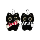 Шарф Красный Белый + Черный Белый Маленький Черный Кот