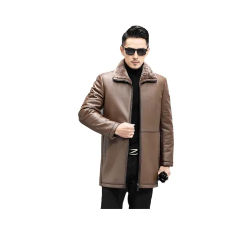 KAISER Кожа Куртка Унисекс Коричневый