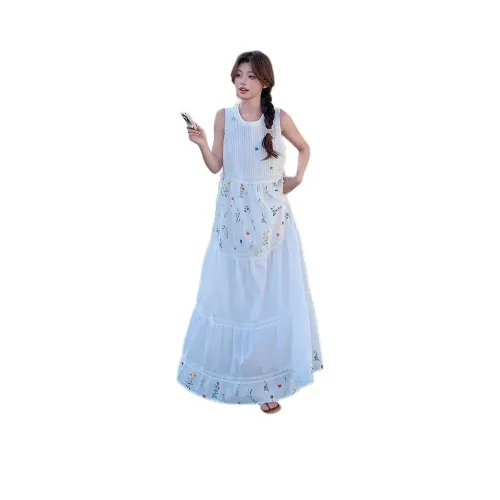 TEME Белые Женские Платья без рукавов