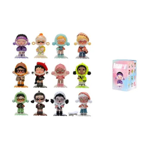 POP MART Коллаборация Edition Skullpanda Panda Cat Craze Collection Слепые коробки Один Mystery Коробка Целая коробка 12 шт