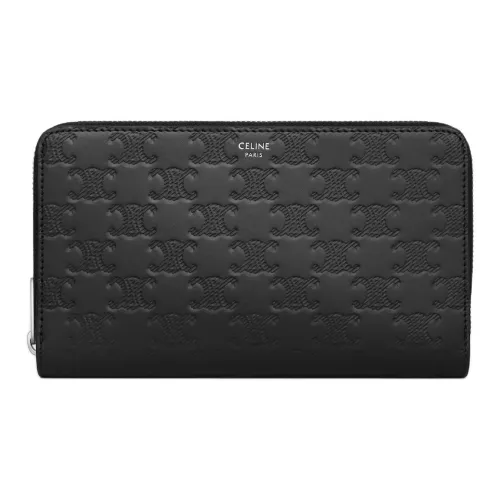 CELINE Triomphe Коровья кожа Кошелек Большой Мужской Черный