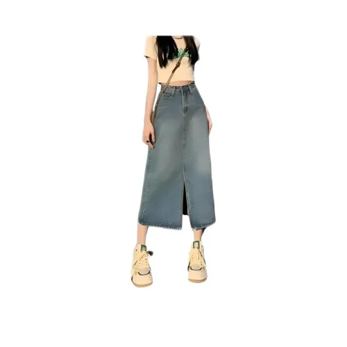 Genius Pooh Denim Long Skirt Women's