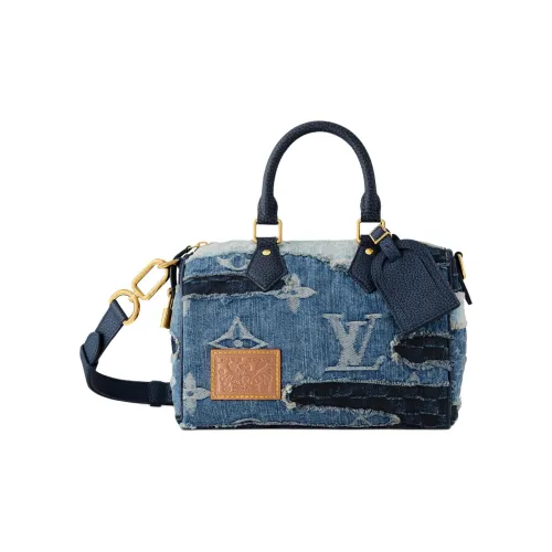 LOUIS VUITTON NIGO Collaboration Speedy Label One Shoulder Bag Regular Men's Blue LOUIS VUITTON NIGO Collaboration Speedy Этикетка Одно Плечо Сумка Стандартная Мужская Синяя
