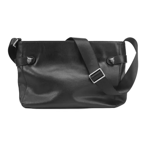 DOSRFINI Сумка через плечо из коровьей кожи стандартная мужская черная