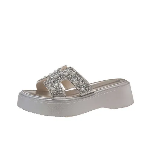 TAFN Слипоны Женские Серебряные