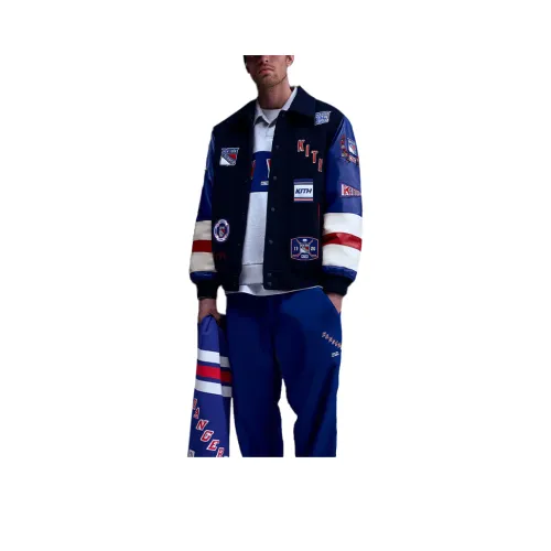 MITCHELL NESS x KITH SS25 New York Rangers Куртки и Пальто Мужской Синий Черный