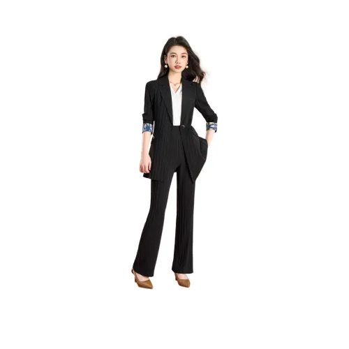 Mylan Spring Autumn Casual Suit Women's Black