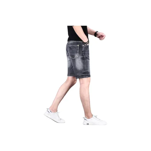 CHENYING Blue Gray Men's Denim Shorts CHENYING Синий Серый Мужские Джинсовые Шорты