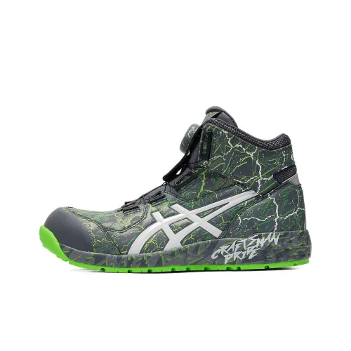 ASICS Winjob Амортизация Высокие Беговые Кроссовки Унисекс Серый Зеленый