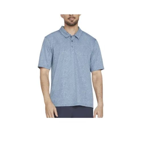 Skechers GO DRI Off Duty Linear Поло Мужское Синий NVMT