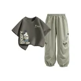 Ди Чонг Топ горы K, каменно-серый + Ди H, квадратный, крючок и петля, на открытом воздухе, зеленый